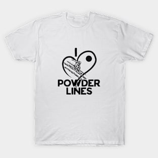 I Love Powder Lines Snowboard Retro T-Shirt